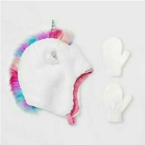 Cat & Jack Girl's Fleece Trapper & Mittens